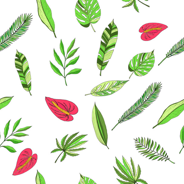 Floral paradise tropic seamless pattern - ベクター画像