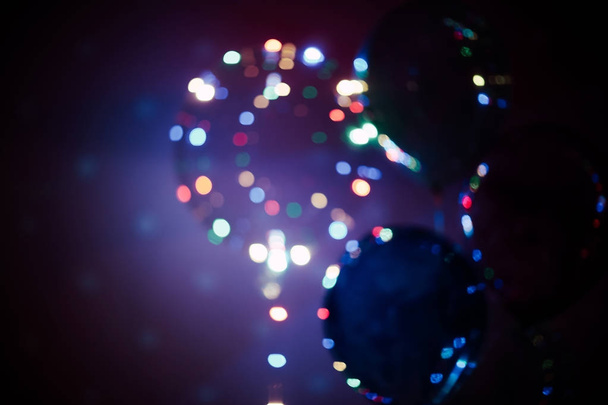 bokeh blurred background glowing balloons - Fotoğraf, Görsel