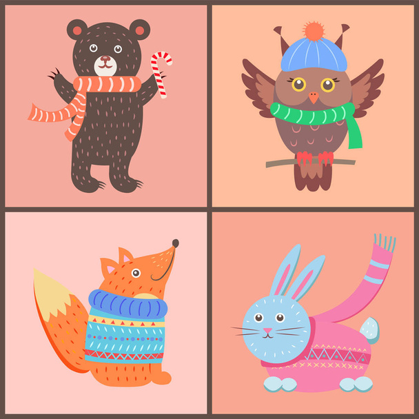 Collection of Cute Posters on Vector Illustration - Vektor, obrázek