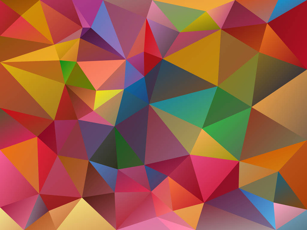 vector abstract irregular polygon variegated background with a triangle pattern in full color spectrum - Vector, Image