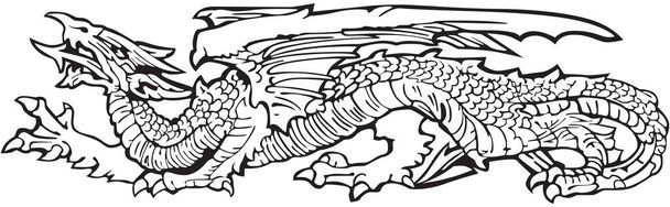 heraldic dragon No13 - Vector, Image