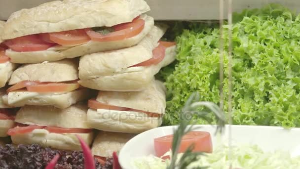 Italian sandwich with prosciutto - Footage, Video