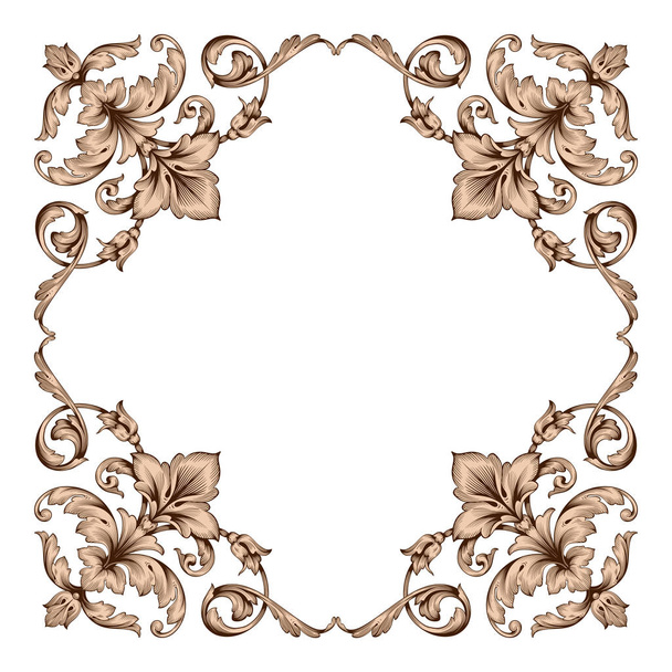 Classical baroque ornament vector  - Vektör, Görsel