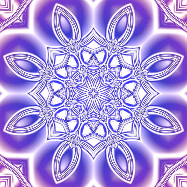Unique mandala, Oriental round pattern, Mystical motif, Abstract exotic background. Fantastic fractal design, Colorful digital art, shining geometric texture. - Fotó, kép