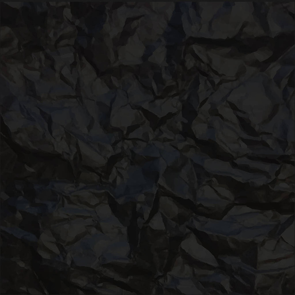 Black gyűrött papír - Vektor, kép