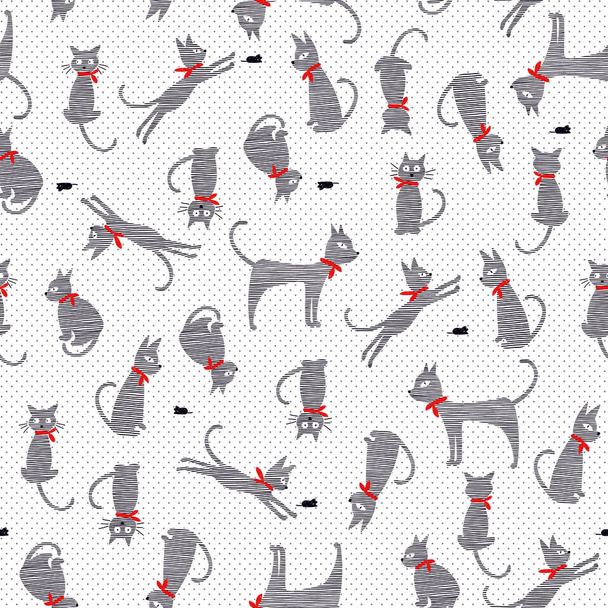 Pretty cat pattern,I made the illustration of a pretty kittenI continue seamlessly - Vector, afbeelding