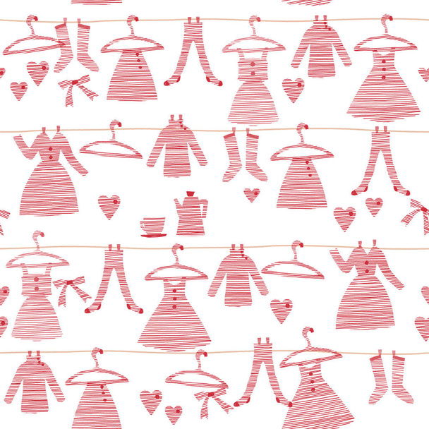 Pattern of pretty clothes,I drew clothes for women cutely,I continue seamlessly - Φωτογραφία, εικόνα