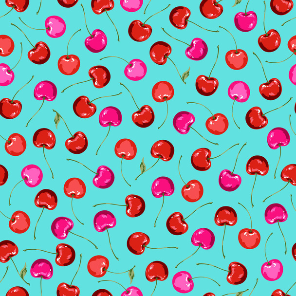 Pattern of the cherry,I made a cherry a seamless pattern, - Vector, imagen