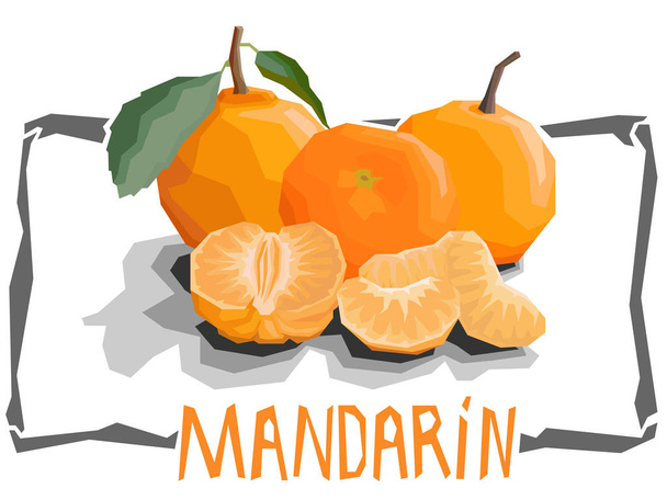 Vektor einfache Illustration von Mandarinen. - Vektor, Bild