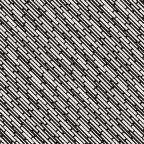 不規則な黒と白の破線パターンを丸められます。現代の抽象的なベクトルのシームレスな背景。スタイリッシュな混沌とした四角形のストライプ Mosai - ベクター画像