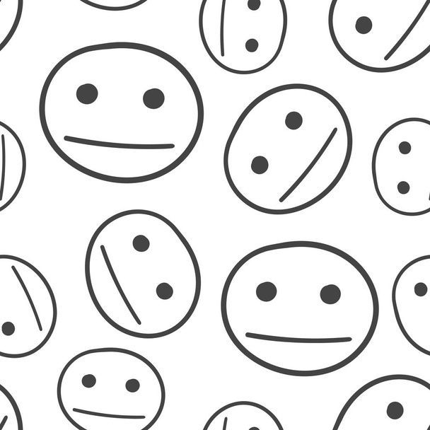 handgezeichnete Smiley Gesicht nahtlose Muster Hintergrund. Wirtschaftsflügel - Vektor, Bild