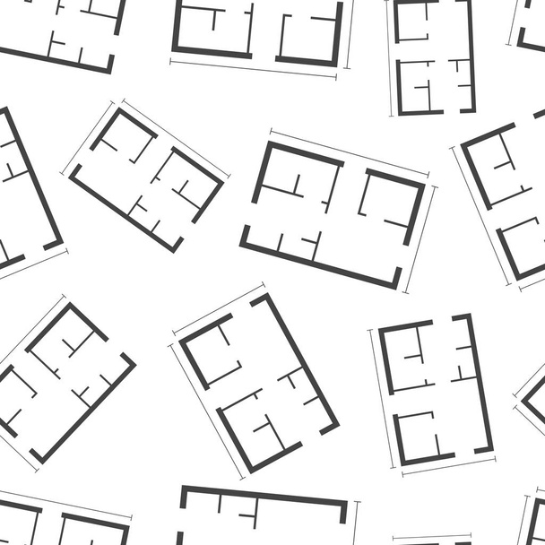 Plan de la casa sin costuras fondo patrón. Negocio plana vector mal
 - Vector, Imagen