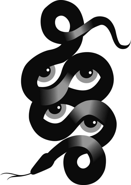 The snake was lost in the eyes - Vector, Image