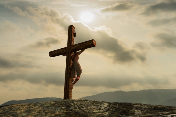 Ilustración 3D de Jesucristo en la cruz
  - Foto, imagen