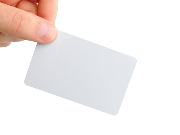 Mão segurando cartão de visita em branco
 - Foto, Imagem