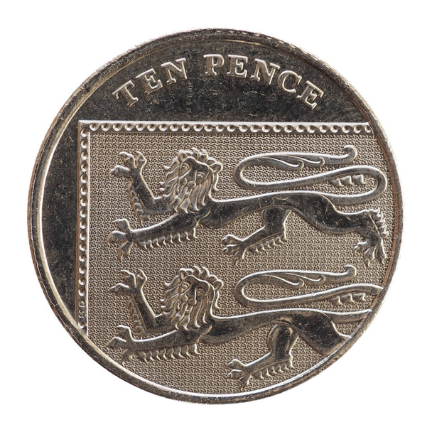 10 пенсів монети, Сполучені Штати Америки ізольовані шпалерами білого кольору - Фото, зображення