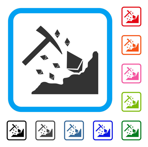 Ethereum Mining Hammer Framed Icon - Vector, Imagen