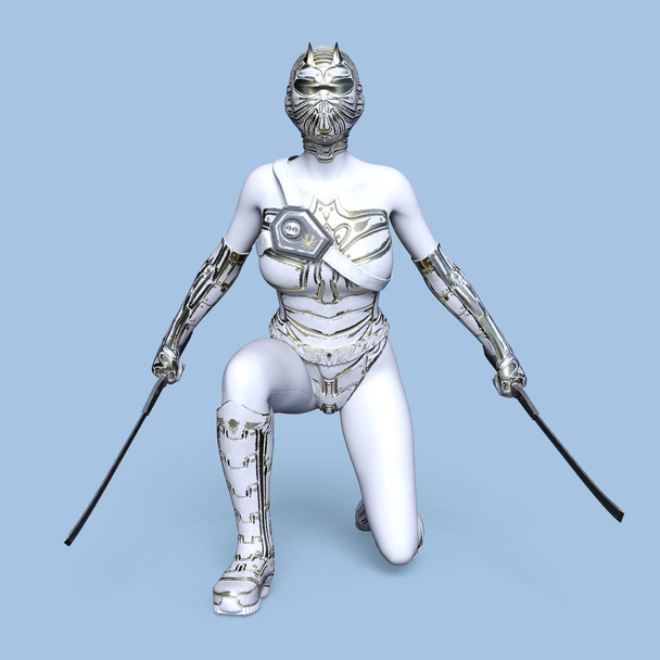 3D CG rendering of a super woman. - Фото, изображение