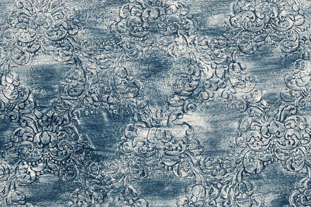 Texture peinte en bleu gris, peinture humide à l'émail acrylique, surface de revêtement de sol en relief
 - Photo, image