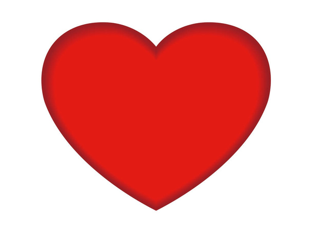 Um cartão de Dia dos Namorados / ilustração vetorial de fundo com uma forma de coração embutida vermelha em um fundo branco
.  - Vetor, Imagem