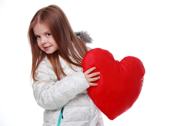 Little girl with a heart - Photo, Image