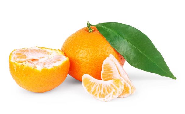 tangerine or mandarin fruit isolated on white background cutout - 写真・画像