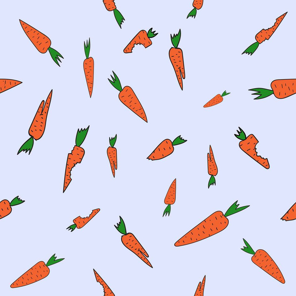 ganze und verzehrte Karotten - Vektor, Bild