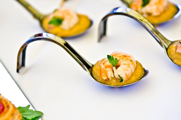 shrimp on bed of curry sauce - Photo, Image