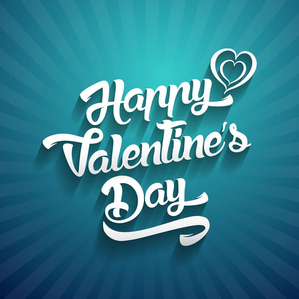 Happy Valentines Day handwritten lettering design text on color background - Вектор, зображення