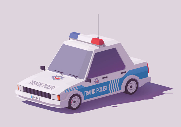 Vector low poly Turkish police car - Vector, Image