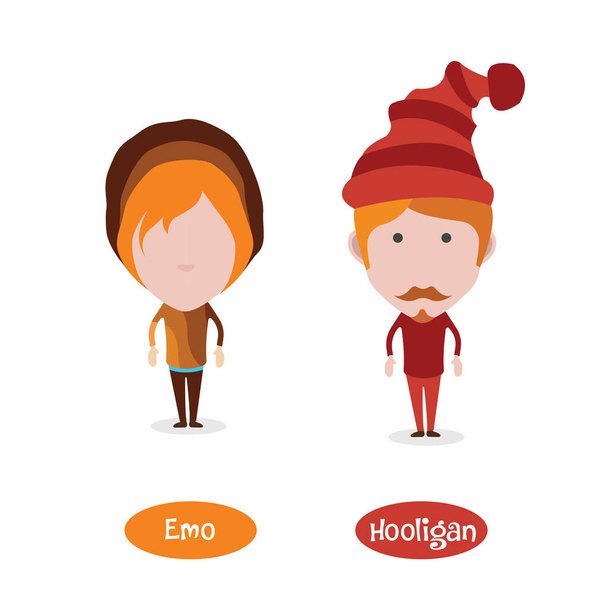 Avatars de figures Emo et Hooligan, illustration vectorielle
 - Vecteur, image