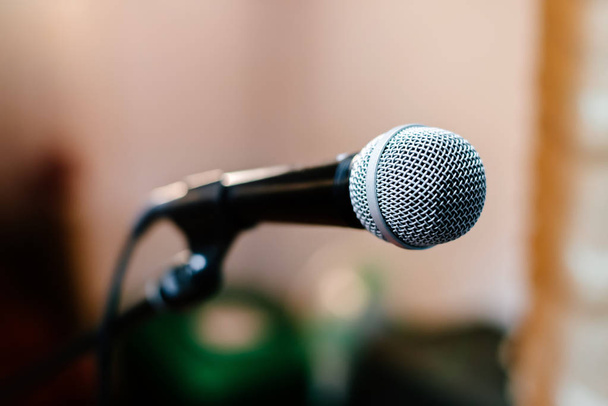 A microphone on stage - Foto, imagen
