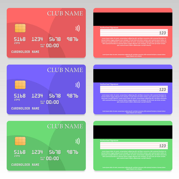 Набір шаблонів кредитних карт. Відмінна плоска конструкція, Векторний файл EPS
 - Вектор, зображення
