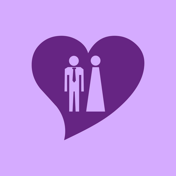Ilustração do coração icon.Vector com homem e mulher
 - Vetor, Imagem