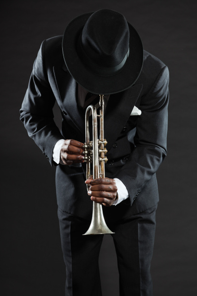 Black african american jazz musician. - Photo, Image