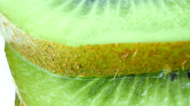 Segment van verse kiwi fruit geïsoleerd - Video