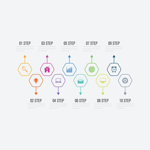 Infografinen suunnittelumalli 10 vaihtoehtoa
 - Vektori, kuva