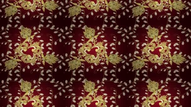 Golden pattern on red background - Footage, Video
