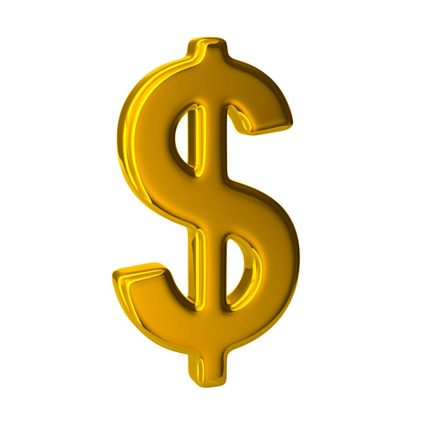 3D απεικόνιση χρυσή Δολάριο - Φωτογραφία, εικόνα