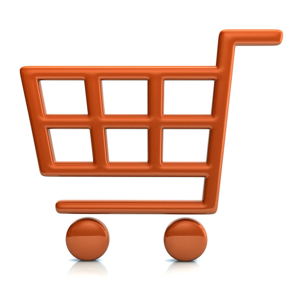 3D-s ábra narancs bevásárlókosár koncepció  - Fotó, kép