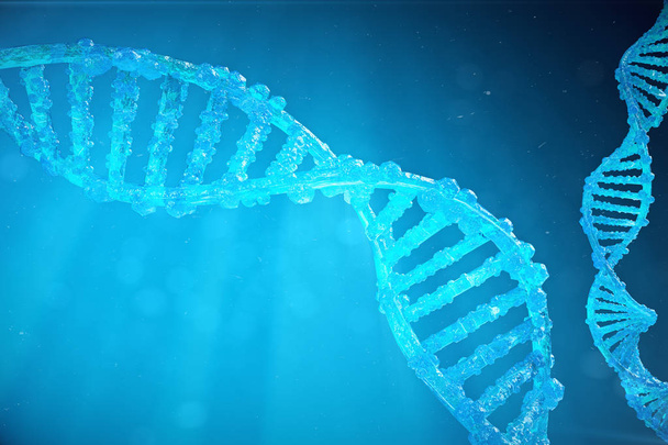Molécule d'ADN hélix avec gènes modifiés. Correction d'une mutation par génie génétique. Concept Génétique moléculaire, illustration 3D
 - Photo, image