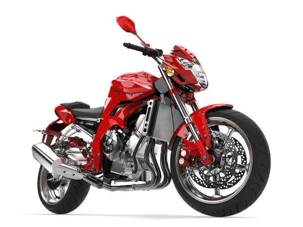 Hermosa motocicleta deportiva roja - tiro épico
 - Foto, Imagen