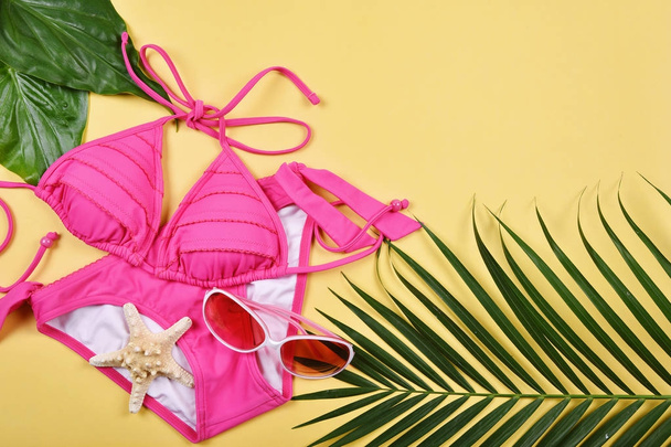 Summer swimsuit bikini fashion, Colorful beach clothes. - Photo, Image