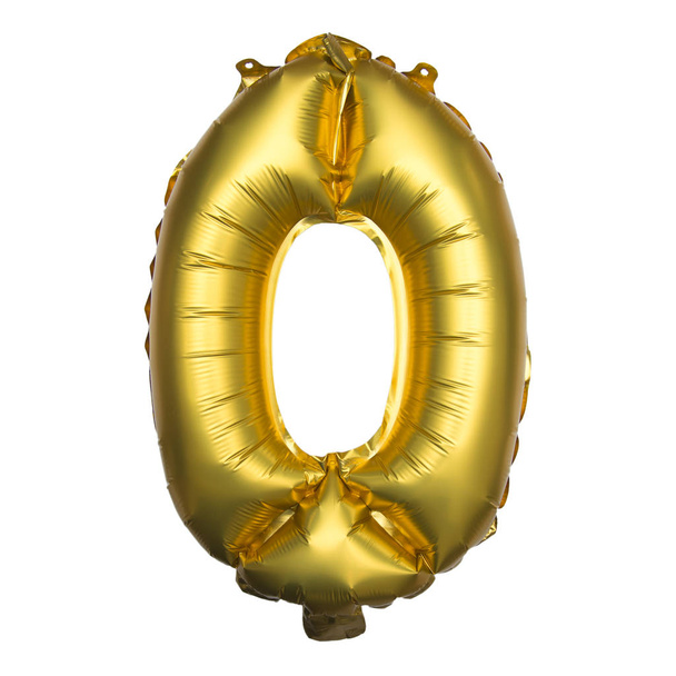 Number 0 , balloon of numbers on white background. - Photo, Image
