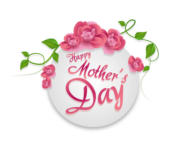 Happy mother's day greeting card with pink flowers - Photo, Image