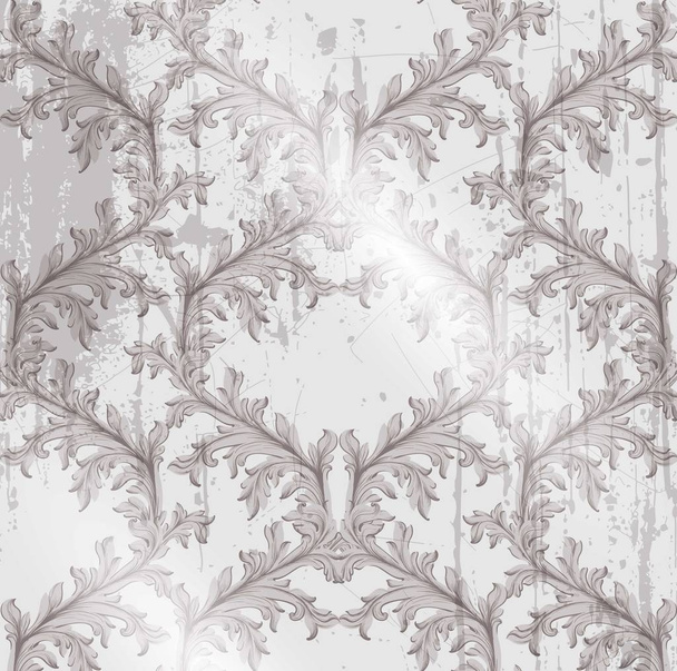 Patrón barroco grunge fondo Vector. Vintage ornamento hecho a mano decoración textura
 - Vector, Imagen