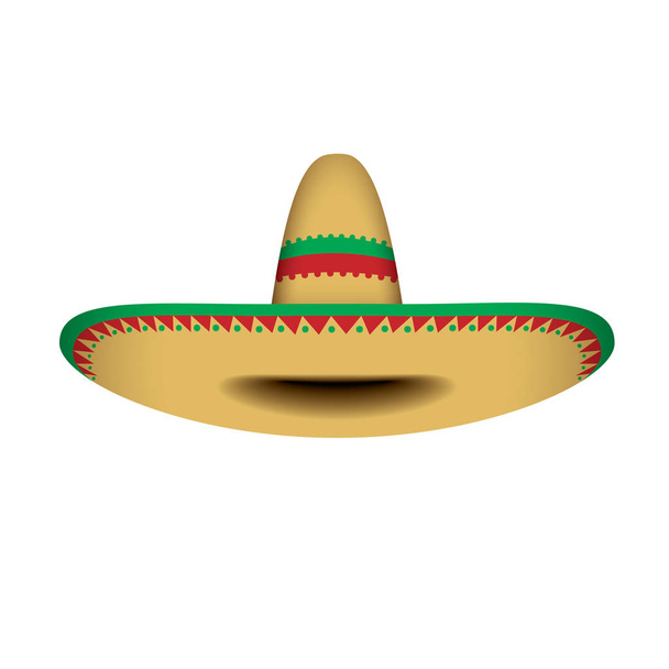 Sombrero - Mexican hat - vector illustration isolated on white - Vector, imagen