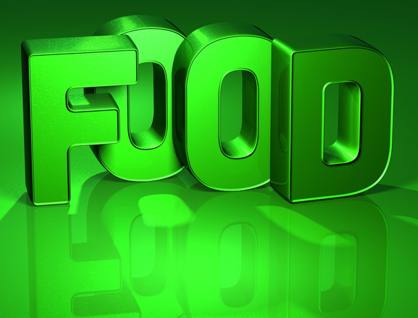 3D Word Alimentation sur fond vert
 - Photo, image