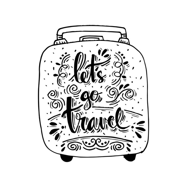 Laten we gaan reizen. Motiverende citaat. - Foto, afbeelding