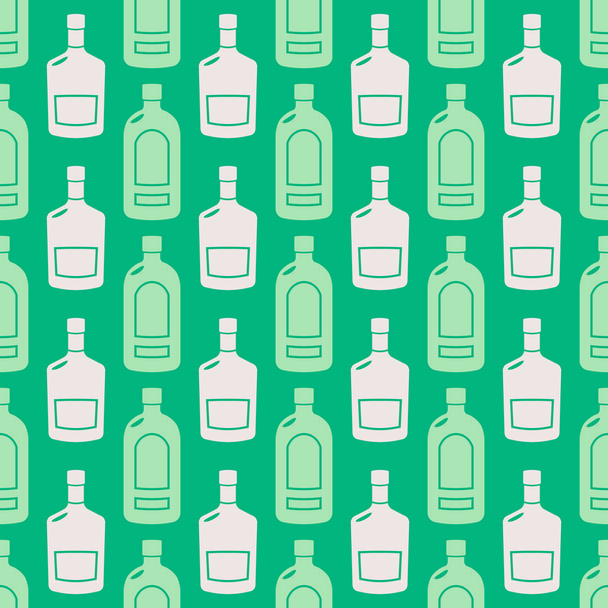 あなたのデザインのベクトル アルコール ボトルとシームレスなパターン - ベクター画像